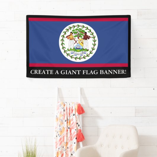 Klassieke Belize vlag Spandoek (Insitu)