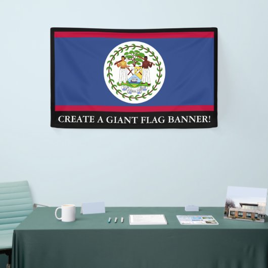 Klassieke Belize vlag Spandoek (Beurs)