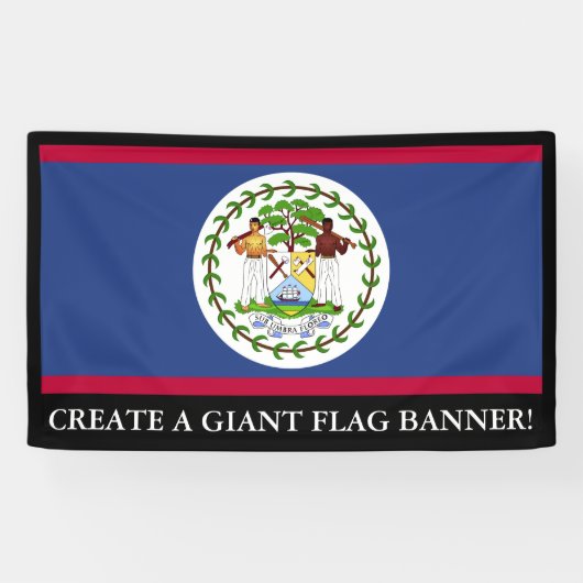 Klassieke Belize vlag Spandoek (Horizontaal)