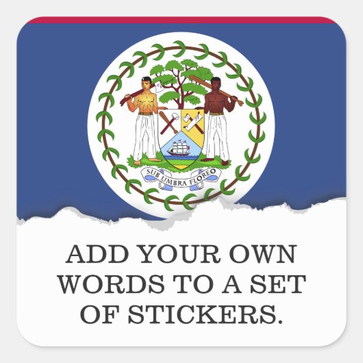 Klassieke Belize vlag Vierkante Sticker (Voorkant)