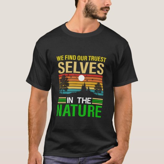Klassieke berg natuur met zonsondergang t-shirt (Voorkant)