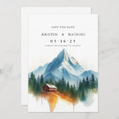 Klassieke berg save the date (Voorkant / Achterkant)