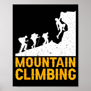 Klassieke bergbeklimming wandel rugzaktochten poster