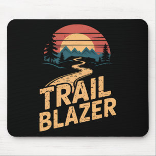 Klassieke bergwandelaar trailblazer retro wandelaa muismat