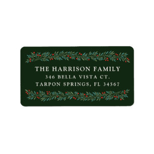 Klassieke Bes Garland Kerst Retouradres Etiket