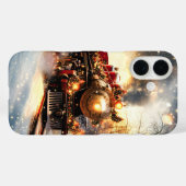 Klassieke besneeuwde kerstnachttrein-express Case-Mate iPhone case (Achterkant (horizontaal))