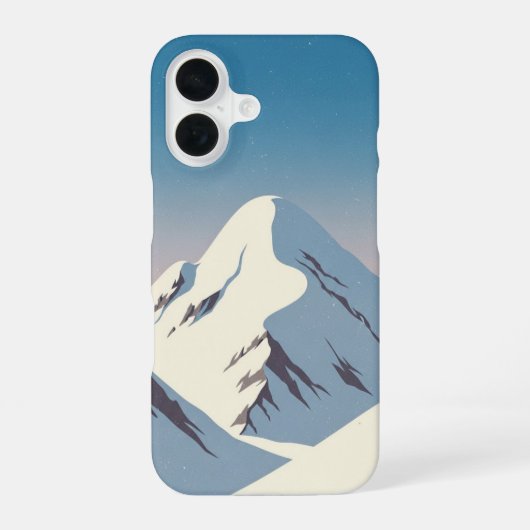 Klassieke Besneeuwde Pieken iPhone 16 Hoesje (Achterkant)