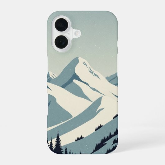Klassieke Besneeuwde Pieken iPhone 16 Hoesje (Achterkant)