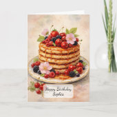 Klassieke Bessepannenkoekenstapel Kaart (Voorkant)