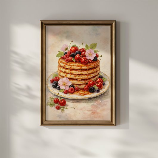 Klassieke Bessepannenkoekenstapel Poster
