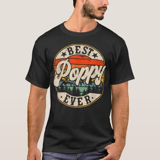 Klassieke beste klaproos ooit Vaderdag Opa T-shirt (Voorkant)