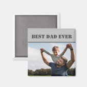 Klassieke beste vader ooit foto grijs magneet (Voorkant / Achterkant)