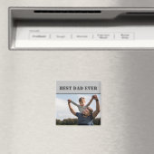 Klassieke beste vader ooit foto grijs magneet (Insitu (Vaatwasser))