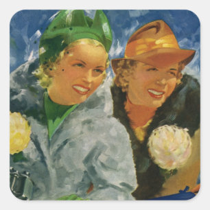 Klassieke beste vriendinnen! Elegante en stijlvoll Vierkante Sticker