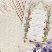 Klassieke betoverde tuin bruiloft uitnodiging