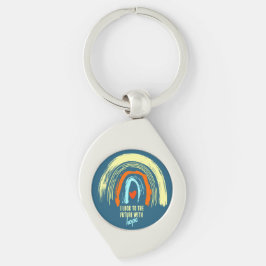 KLASSIEKE BEVESTIGING QUOTE RETRO BOHO REGENBOOG M SLEUTELHANGER