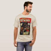 Klassieke "BEWARE" Fantasy Comics T-Shirt (Voorkant volledig)