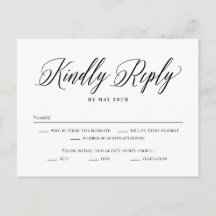 Klassieke bewerkbare kleur RSVP-antwoordkaart voor