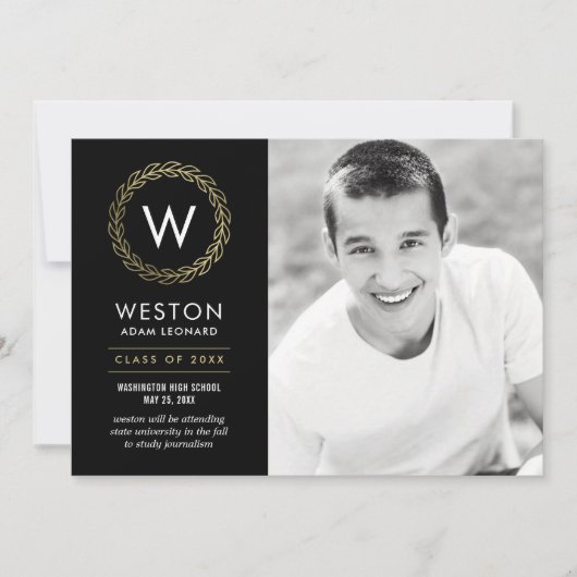 Klassieke bewerkbare kleuren met groot Afstuderen  Kaart (Voorkant)