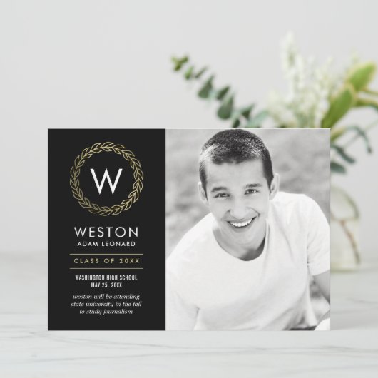 Klassieke bewerkbare kleuren met groot Afstuderen  Kaart (Staand voorkant)