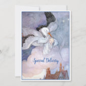 Klassieke Bezorging Ooievaar Baby Shower Kaart (Voorkant)