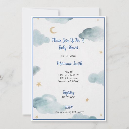 Klassieke Bezorging Ooievaar Baby Shower Kaart (Achterkant)