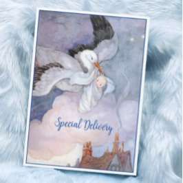 Klassieke Bezorging Ooievaar Baby Shower Kaart