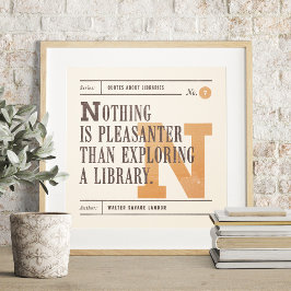 Klassieke bibliotheekofferte van Walter Savage Lan Poster