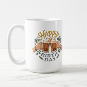 Klassieke biergeluiden verjaardags kunst koffiemok