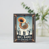 Klassieke Big Band Swing Dans Briefkaart (Staand voorkant)