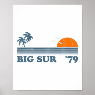 Klassieke Big Sur Californië Retro Zon Strand Surf Poster
