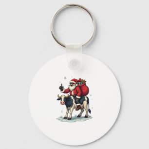 Klassieke Bigfoot Kerstman Cowboy Kerst Grappig F Sleutelhanger