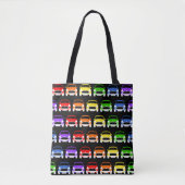 Klassieke bijtende minikaart regenboog tote bag (Voorkant)