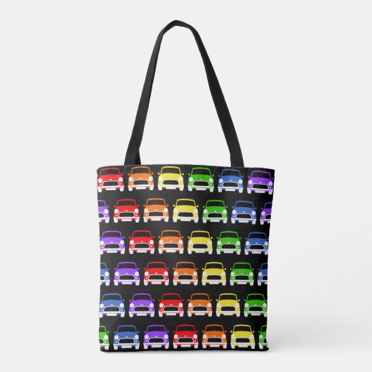Klassieke bijtende minikaart regenboog tote bag (Achterkant)
