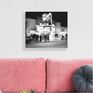 Klassieke bioscoopdoekprint uit de jaren 80 canvas afdruk