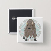 Klassieke Bison Vierkante Button 5,1 Cm (Voorkant /achterkant)