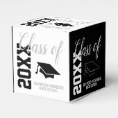 Klassieke Black en White Graduparty Bedankdoosjes (Voorkant Zijde)