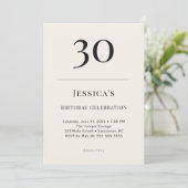 Klassieke Black & Ivory 30e verjaardagsviering Kaart (Staand voorkant)
