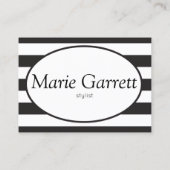 Klassieke Black Stripes Business Afsprakenkaartje (Achterkant)