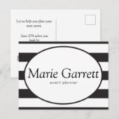 Klassieke Black Stripes Business Briefkaart (Voorkant / Achterkant)