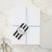 Klassieke Black Stripes Business Cadeaulabel (Met Touw)