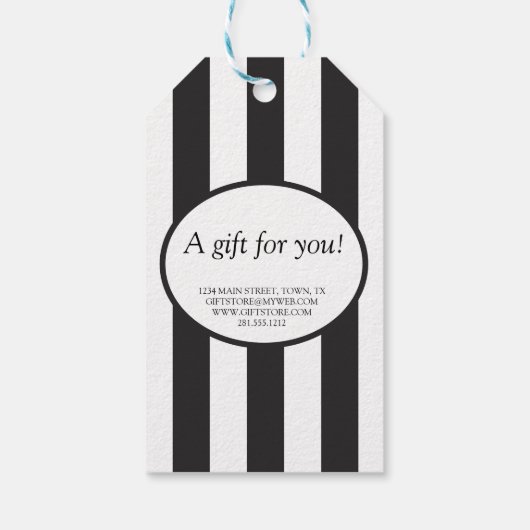 Klassieke Black Stripes Business Cadeaulabel (Achterkant)