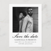 Klassieke Black Two Photo Wedding Save the Date Briefkaart (Voorkant)