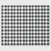 Klassieke Black & White Plaid Gingham Kerstmis Cadeaupapier (Vlak)