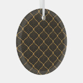 Klassieke bladeren Art Deco patroon Glas Ornament (Voorkant Rechts)