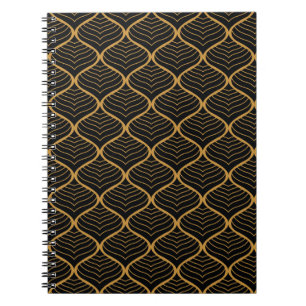 Klassieke bladeren Art Deco patroon Notitieboek