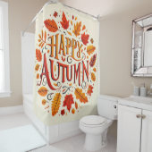 klassieke bladeren & Happy Autumn Douchegordijn (In situ)