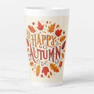 klassieke bladeren & Happy Autumn Latte Mok