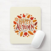 klassieke bladeren & Happy Autumn Muismat (Met muis)