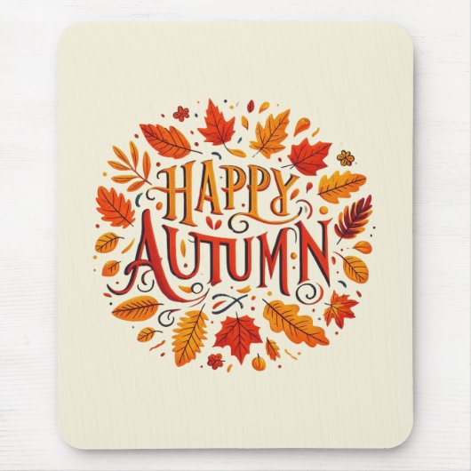 klassieke bladeren & Happy Autumn Muismat (Voorkant)